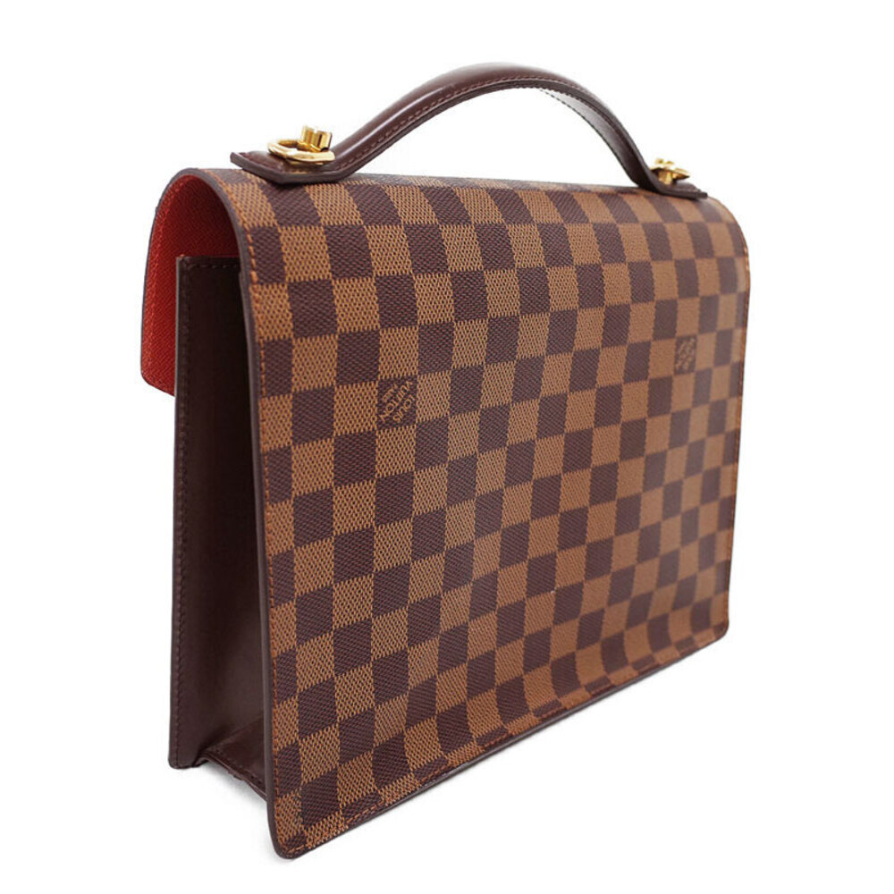 Louis Vuitton Monceau Ebene Damier Shoulder Bag Brown